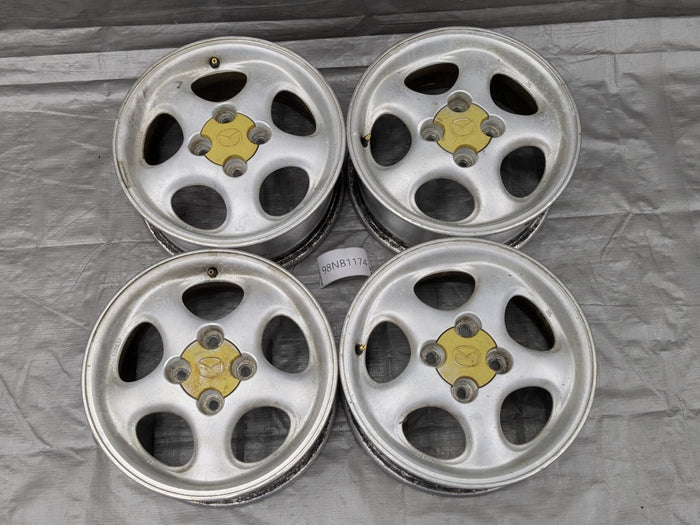 1999-2000 Mazda Miata Mx-5 OEM Wheel Set of 4 14x6 (Alloy) 98NB1174 99-00 Mazda Miata OEM used part