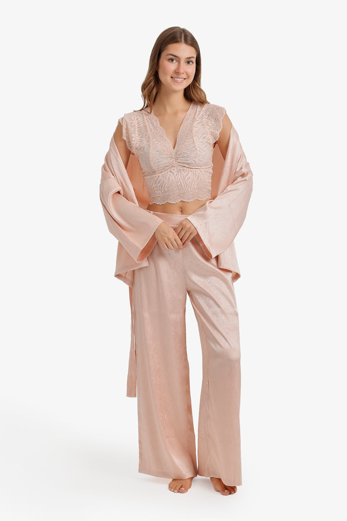 3-Piece Lace Detail Pyjama