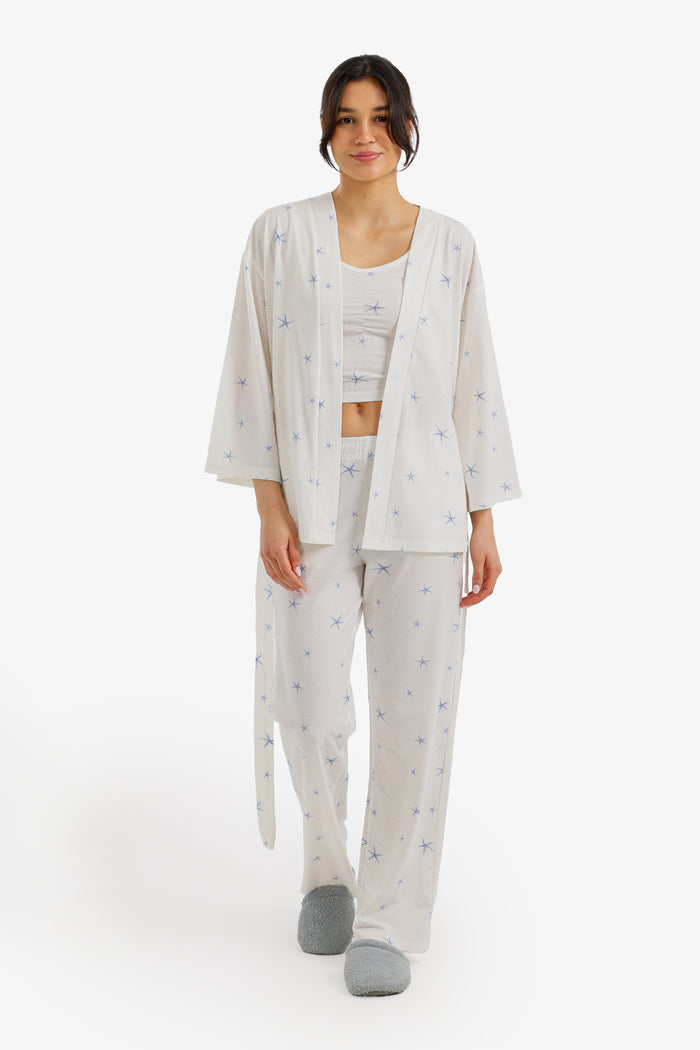 3-Piece Star Print Pyjama Set