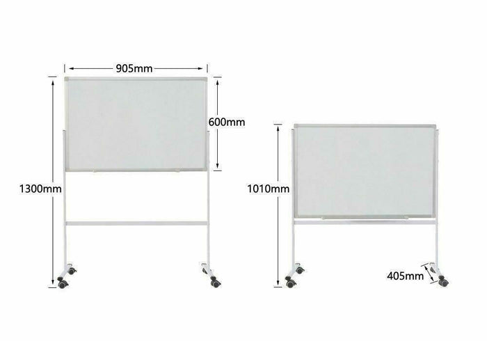 36" x 24" Rolling Dry Erase Board