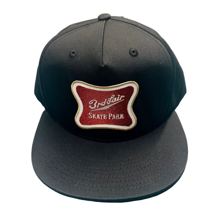 3RD LAIR CHAMPAGNE OF PARKS PATHCH FLAT BILL HAT (BLACK)