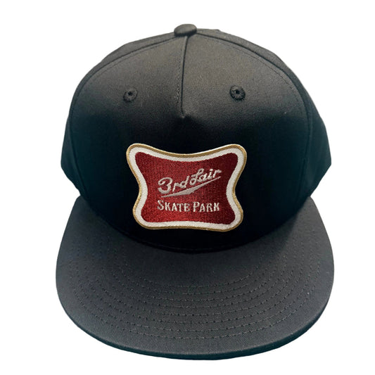 3RD LAIR CHAMPAGNE OF PARKS PATHCH FLAT BILL HAT (BLACK)