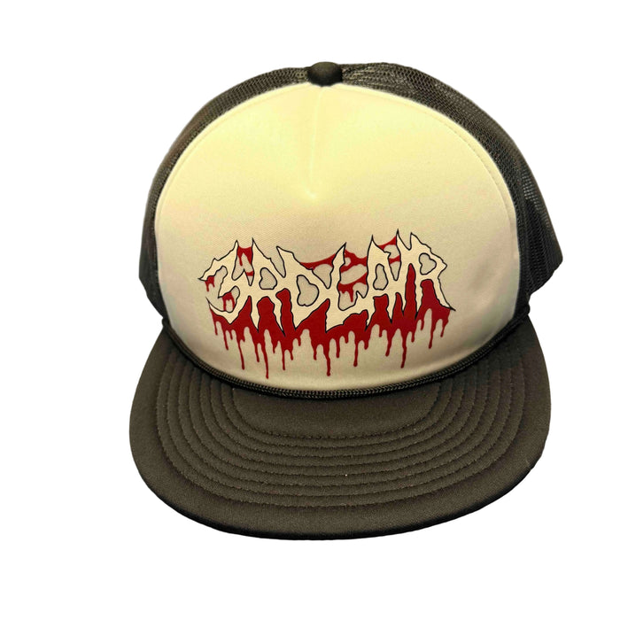 3RD LAIR METAL FONT FLAT BILL FOAM TRUCKER HAT (WHITE/BLACK)