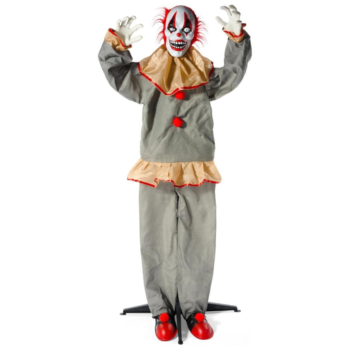 60" Scary Clown Posable Halloween Horror Animatronics Decoration