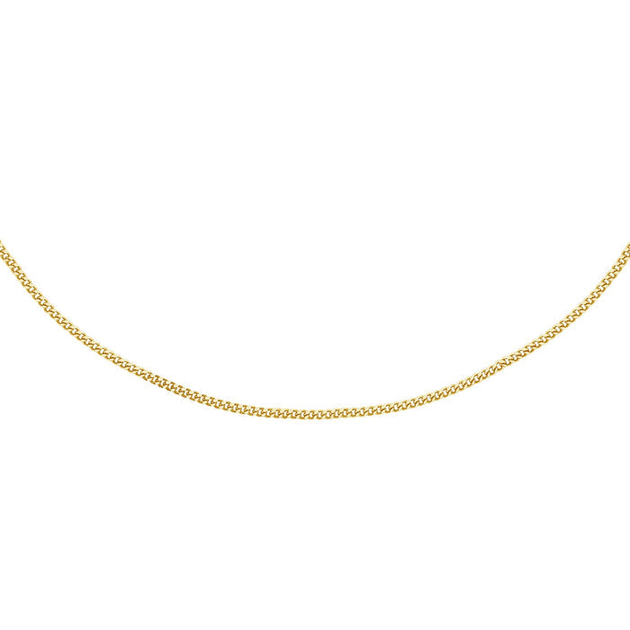 9K Yellow Gold 25 Diamond Cut Curb Chain 40cm