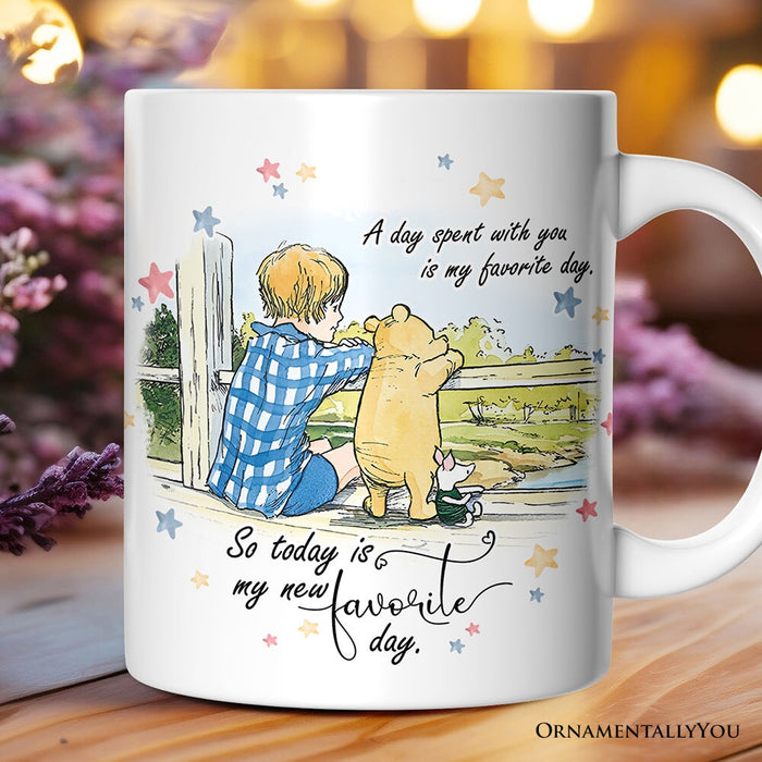 A Day with You is My Favorite Winnie-the-Pooh Personalized Mug, 1926 A.A. Milne Gift with Custom Name Personalized Ceramic Mug OrnamentallyYou