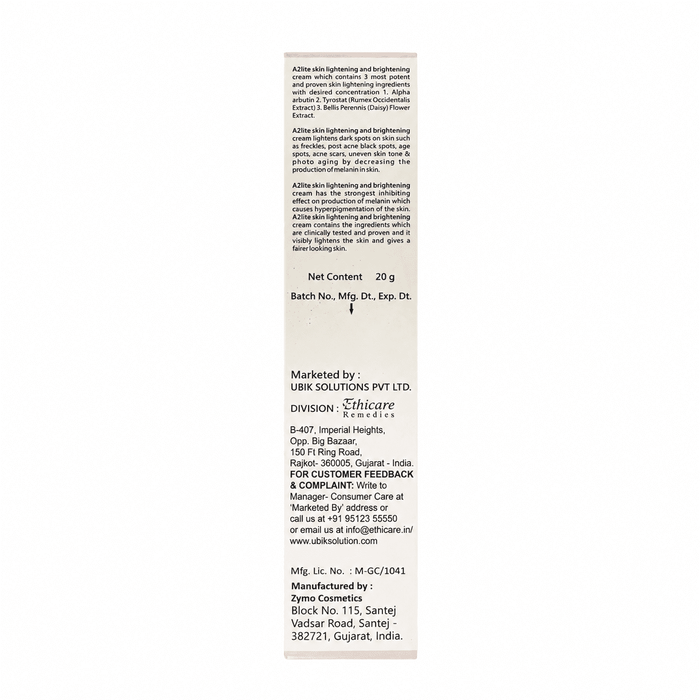 A2 Lite Skin Lightening & Brightening Cream 20gm