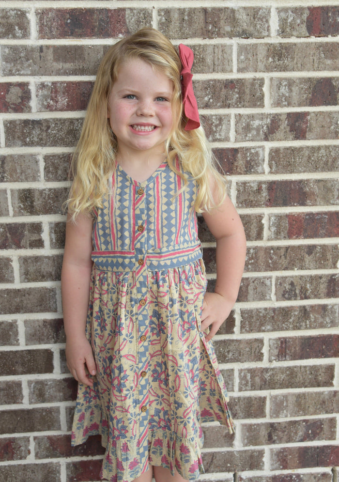 Abstract& Floral Shirt Dress Dress Yo Baby Wholesale