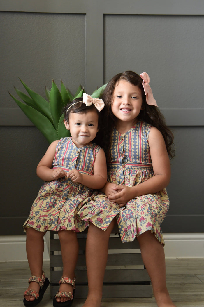 Abstract& Floral Shirt Dress Dress Yo Baby Wholesale