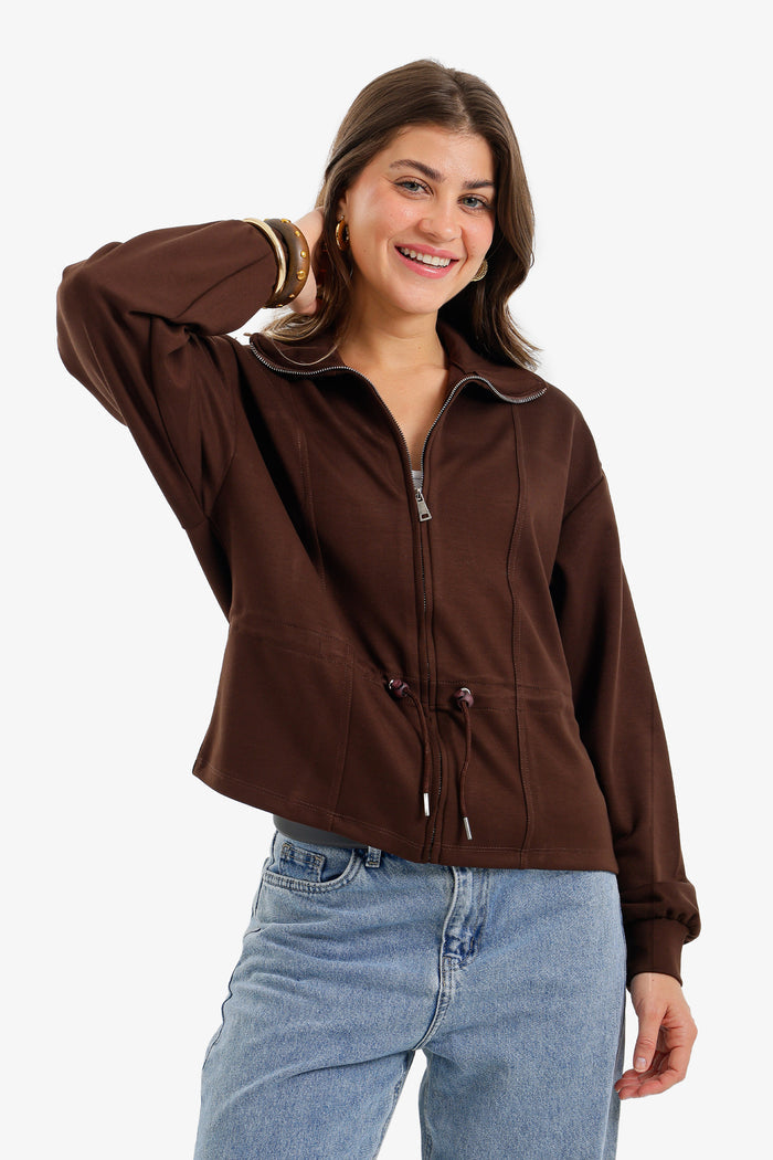 Adjustable Drawstring Lounge Jacket