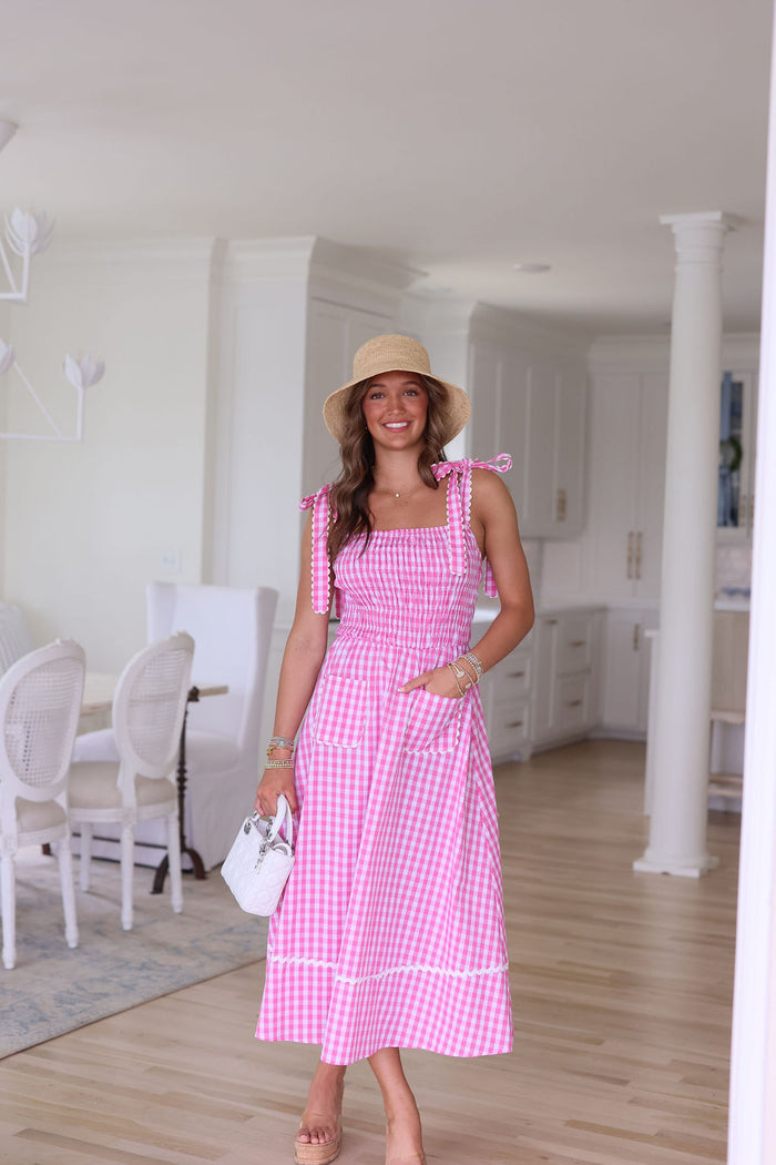 Angelica Dress - Pink Gingham