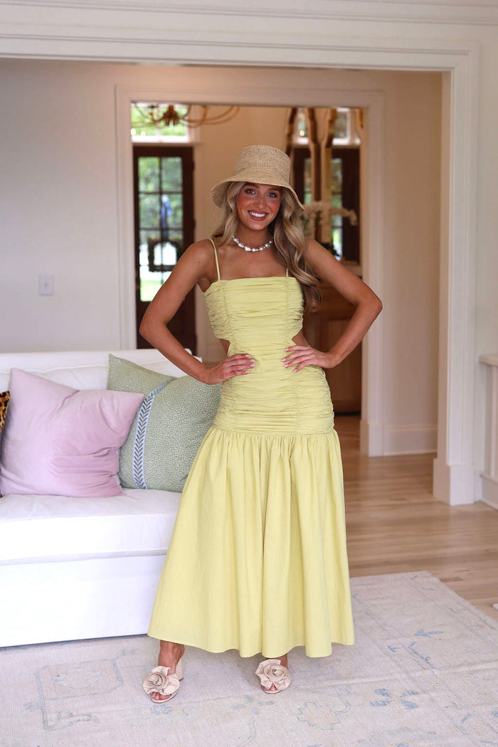 Anna Kate Midi Dress - Lime