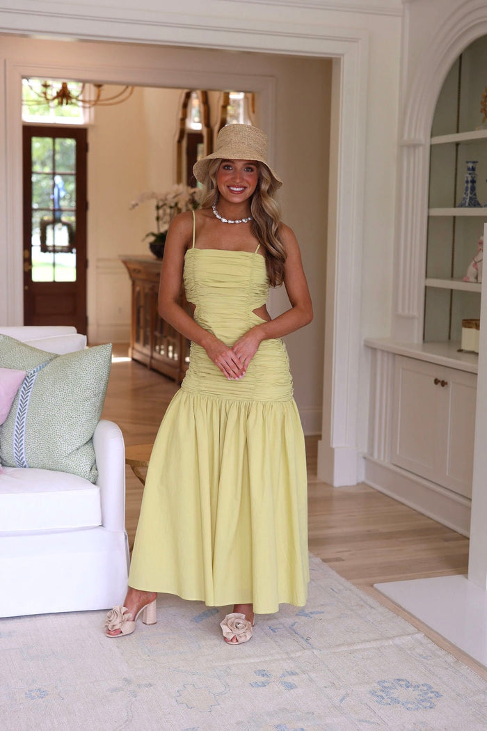 Anna Kate Midi Dress - Lime