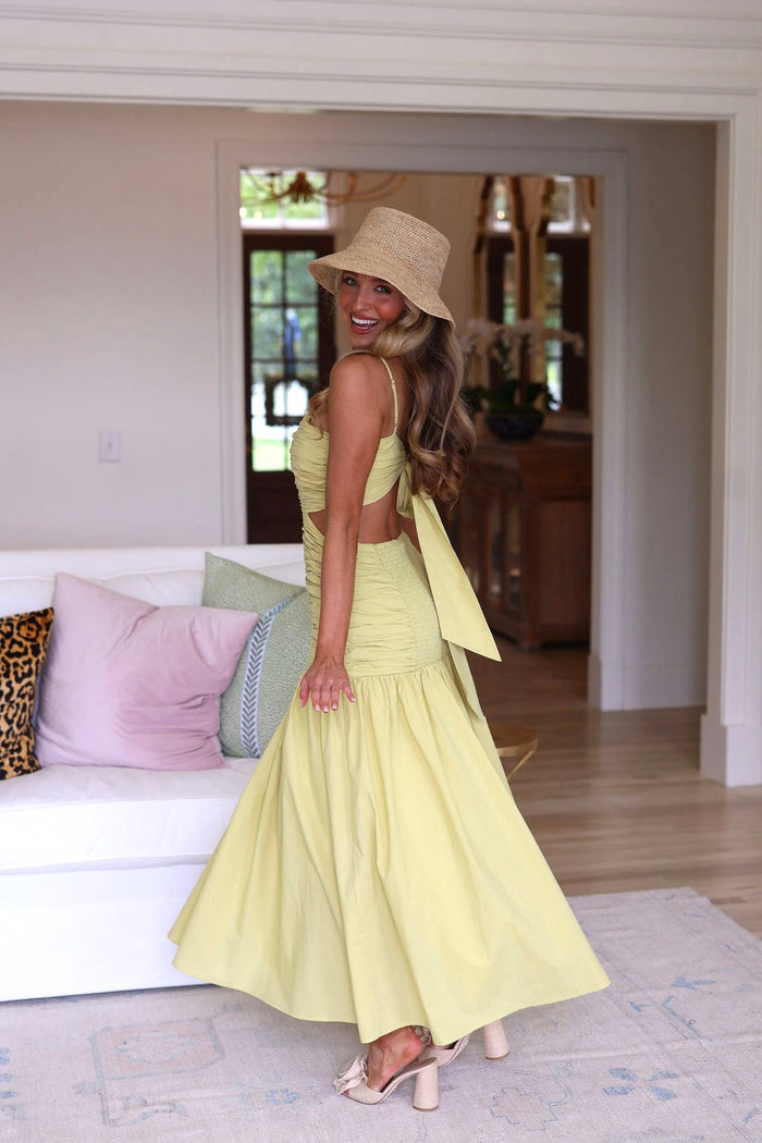 Anna Kate Midi Dress - Lime
