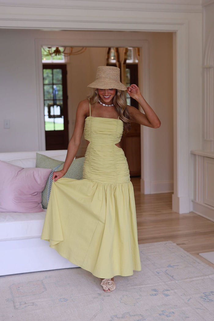 Anna Kate Midi Dress - Lime
