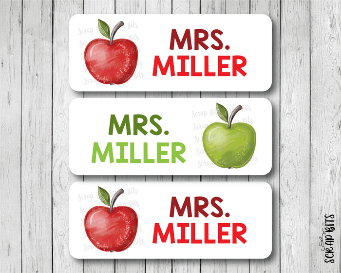 Apple Name Labels . Personalized Belonging Labels - Scrap Bits