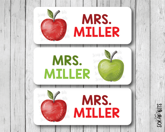 Apple Name Labels . Personalized Belonging Labels - Scrap Bits