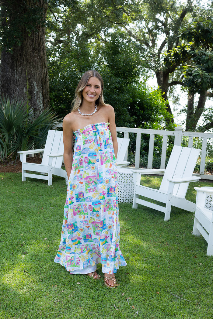 Around The World Maxi Dress - Amalfi Coast Linen
