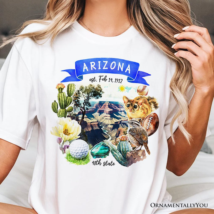 Artistic Arizona State Themes and Landmarks T-Shirt, Tee for History and Travel Lovers T-Shirts OrnamentallyYou