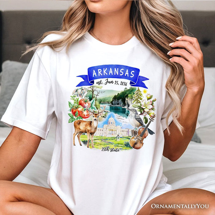 Artistic Arkansas State Themes and Landmarks T-Shirt, Tee for History and Travel Lovers T-Shirts OrnamentallyYou