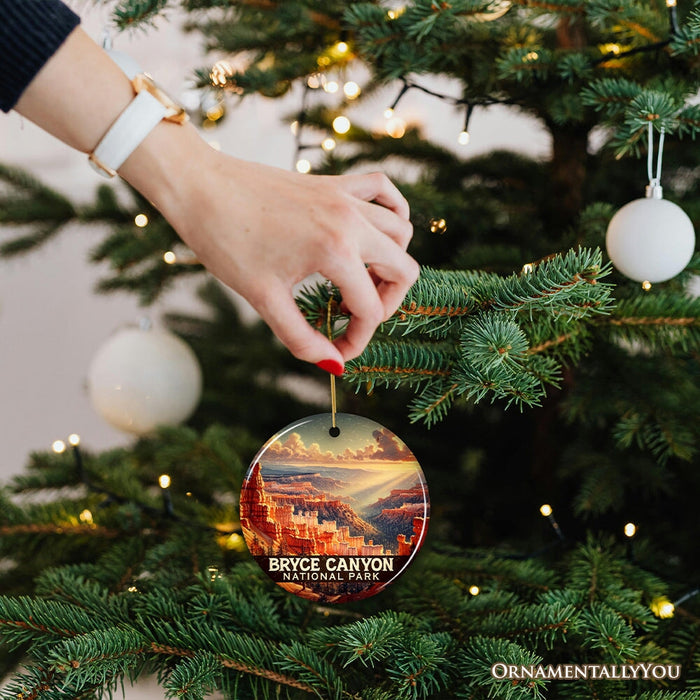 Artistic Bryce Canyon National Park Ornament, Utah Desert Landscape Christmas Gift and Tree Decor Ceramic Ornament OrnamentallyYou