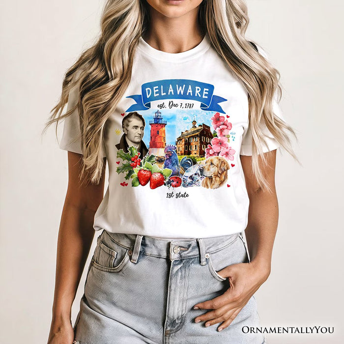 Artistic Delaware State Themes and Landmarks T-Shirt, Tee for History and Travel Lovers T-Shirts OrnamentallyYou