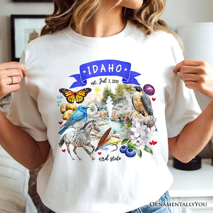 Artistic Idaho State Themes and Landmarks T-Shirt, Tee for History and Travel Lovers T-Shirts OrnamentallyYou