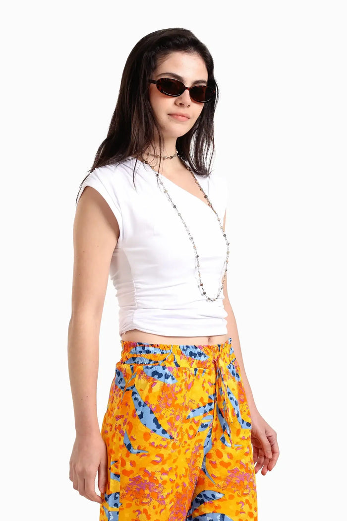 Asymmetric V-Neck Top