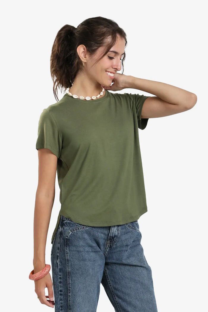 Asymmetrical Hem Basic Top