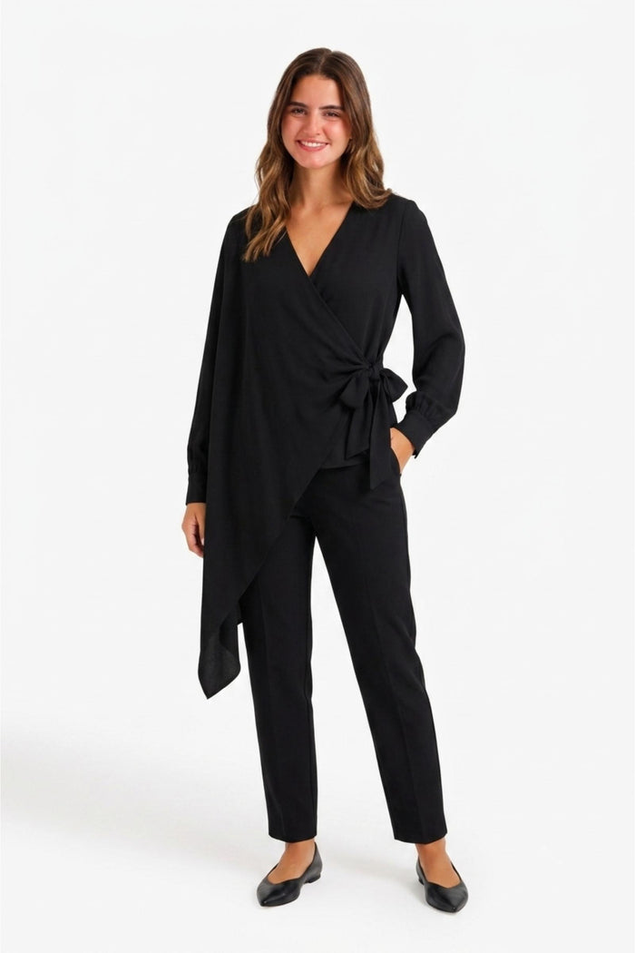 Asymmetrical Wrap Blouse