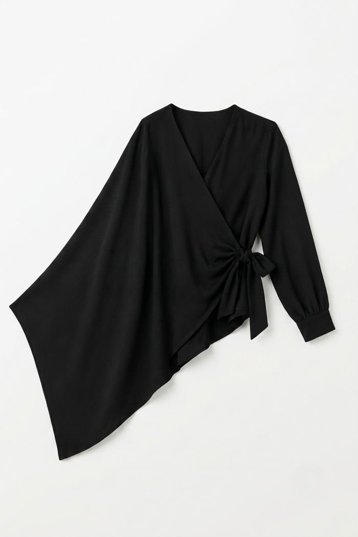 Asymmetrical Wrap Blouse