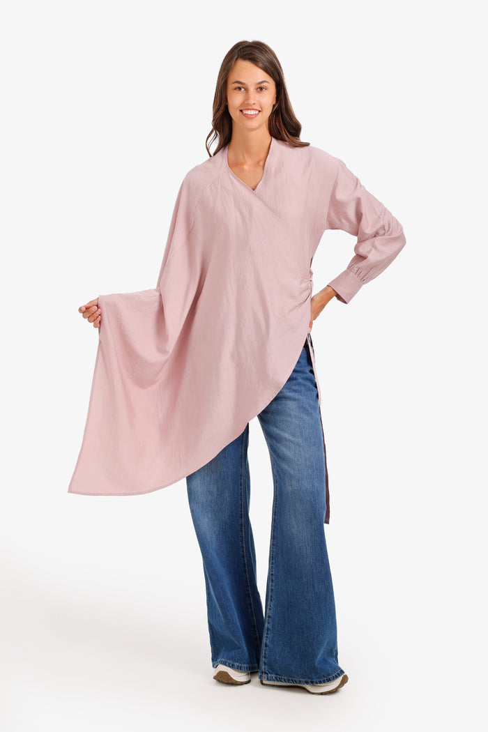 Asymmetrical Wrap Blouse