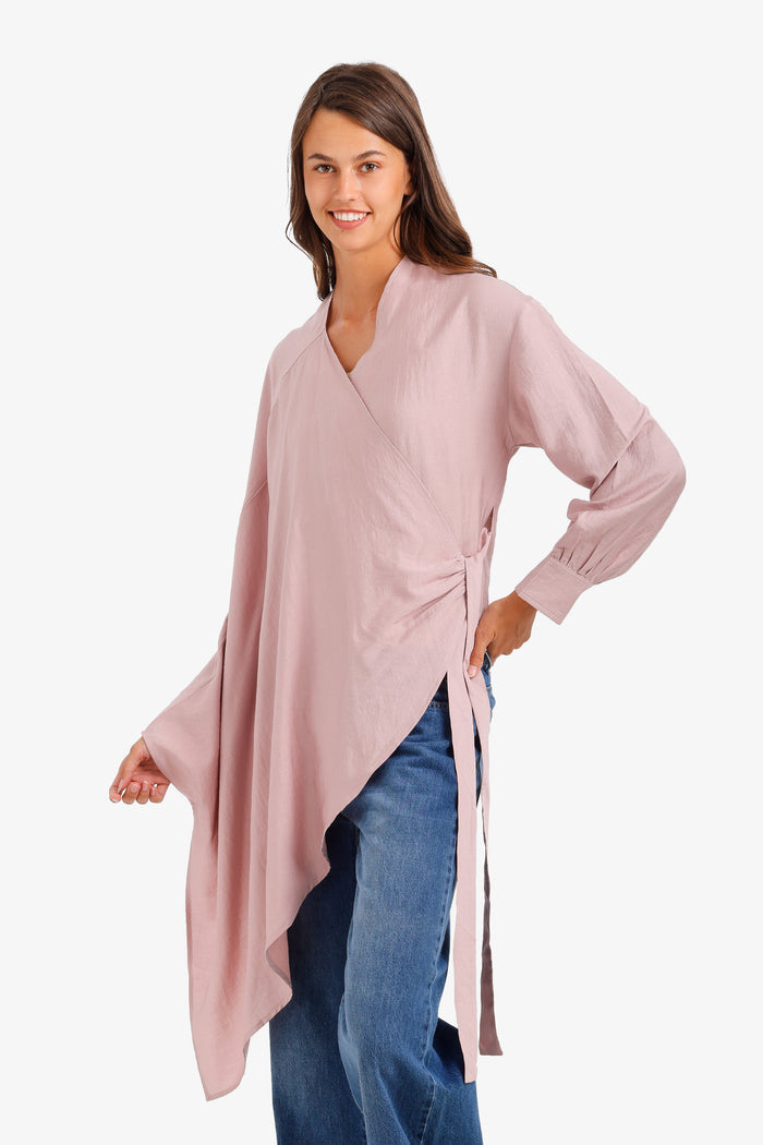 Asymmetrical Wrap Blouse