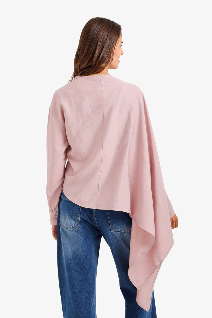 Asymmetrical Wrap Blouse