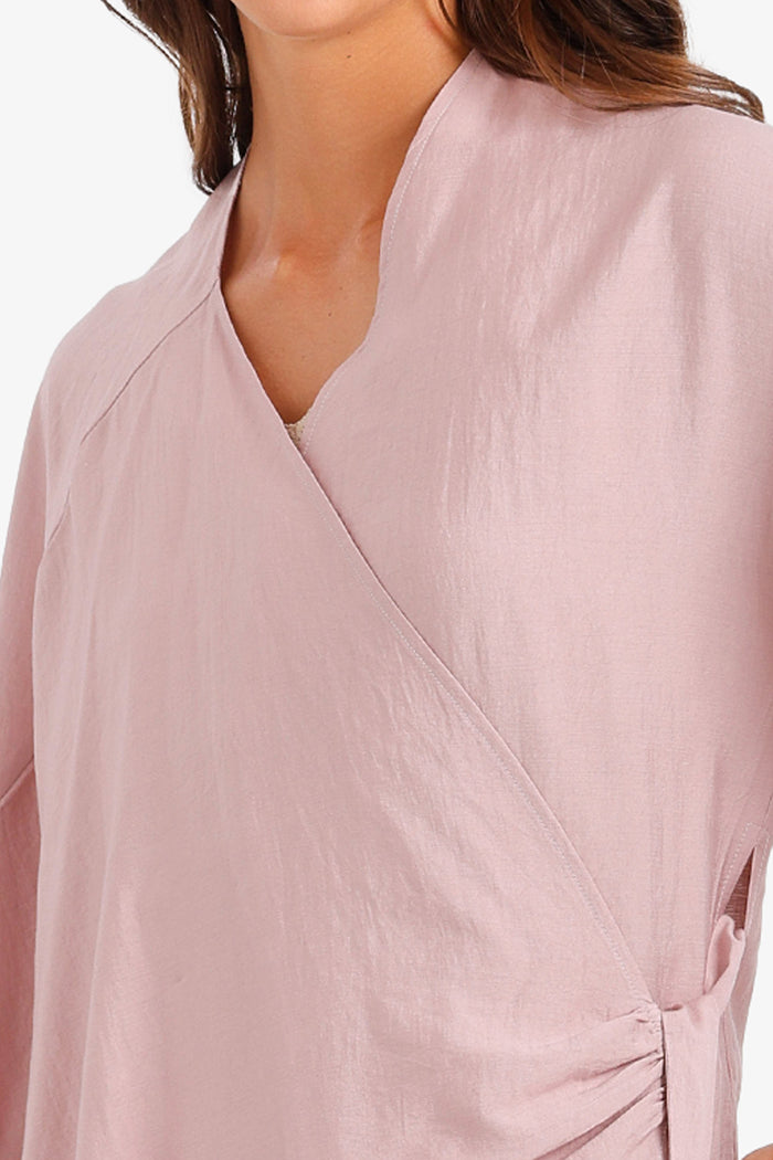 Asymmetrical Wrap Blouse