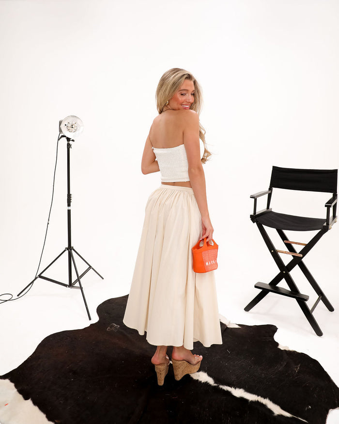 Attwell Pleated Midi Skirt - Cream