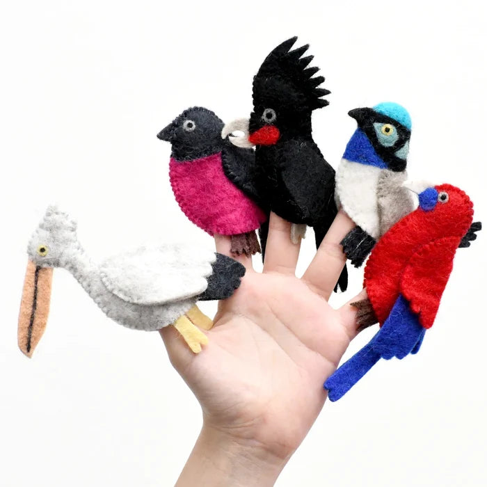 Australian Colourful Birds Felt Finger Puppet Set