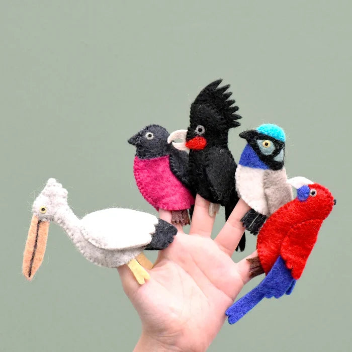 Australian Colourful Birds Felt Finger Puppet Set