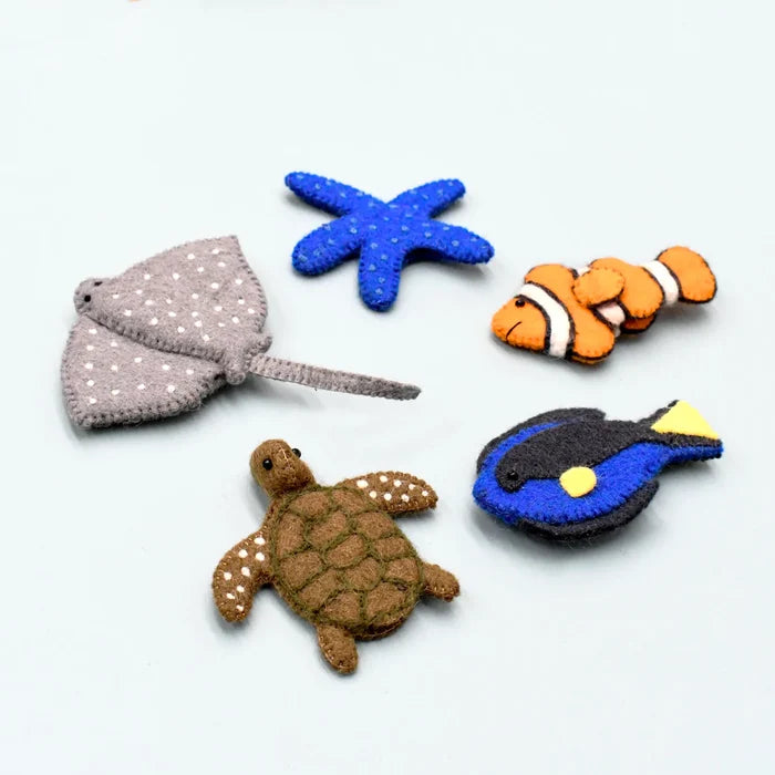 Australian Coral Reef Under the Sea Felt Finger Puppet Set