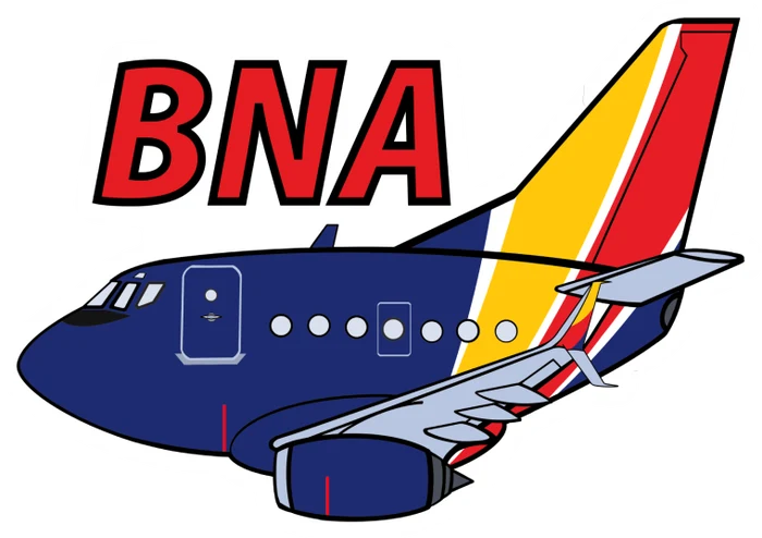 B-737 WN BNA Sticker