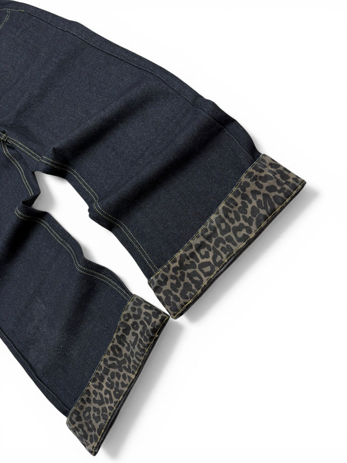 Baggy Leopard Detail Jeans