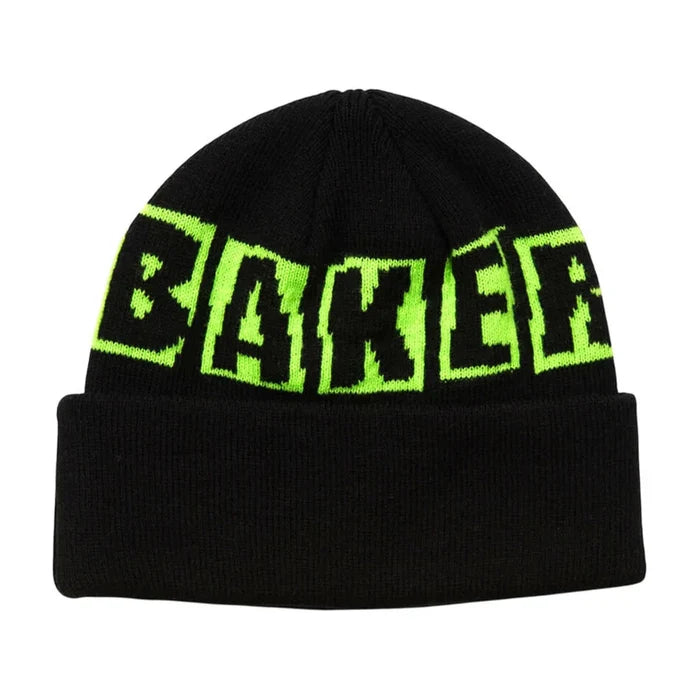 BAKER BRAND LOGO BEANIE (BLACK/GREEN)
