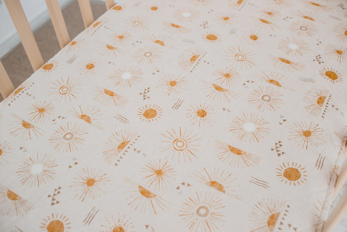 Bambella 2-in-1 Waterproof Cot Sheet & Mattress Protector | Bohemian Sunshine