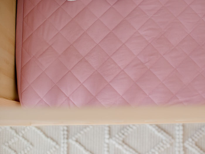 Bambella 2-in-1 Waterproof Cot Sheet & Mattress Protector | Dusty Mauve