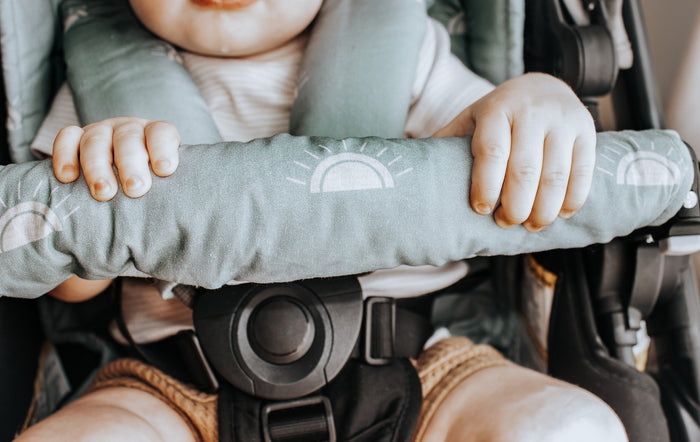 Bambella Designs Pram Bar Cover | Sage Sunshine