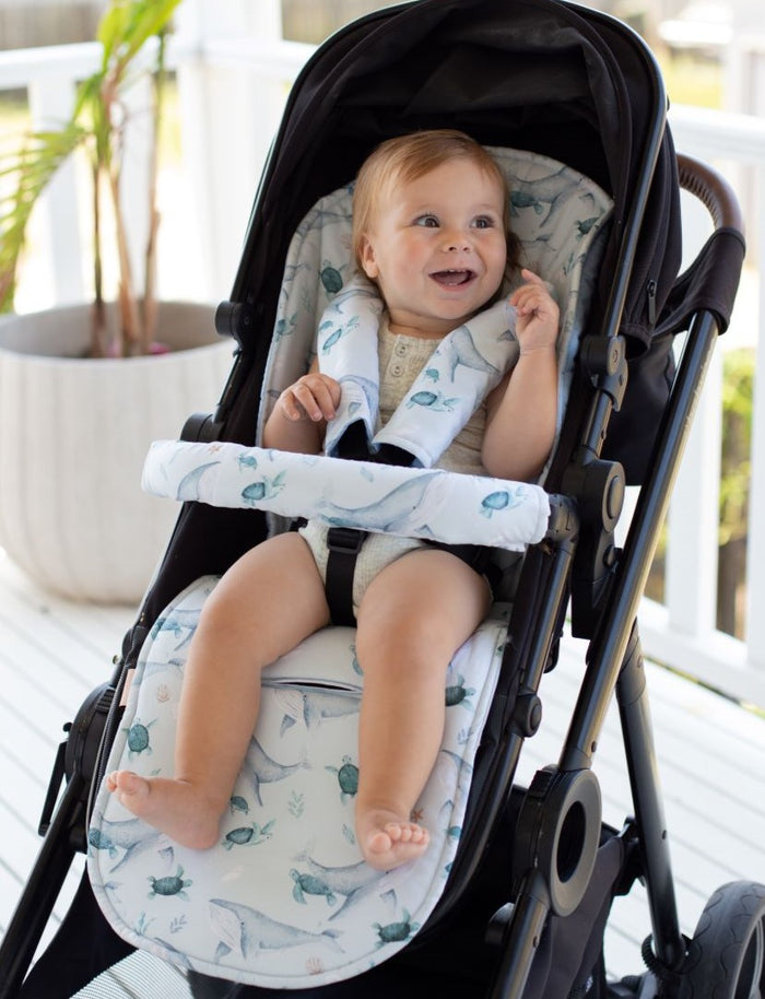Bambella Designs Pram Bar Cover | Turtle Bay