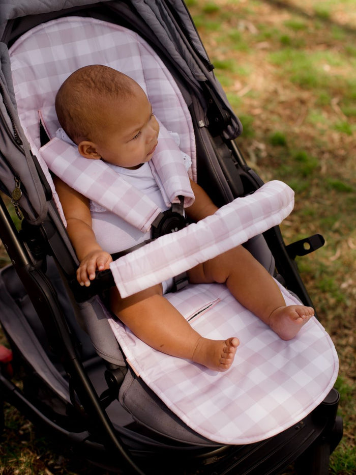 Bambella Designs Universal Pram Liner | Blush Gingham