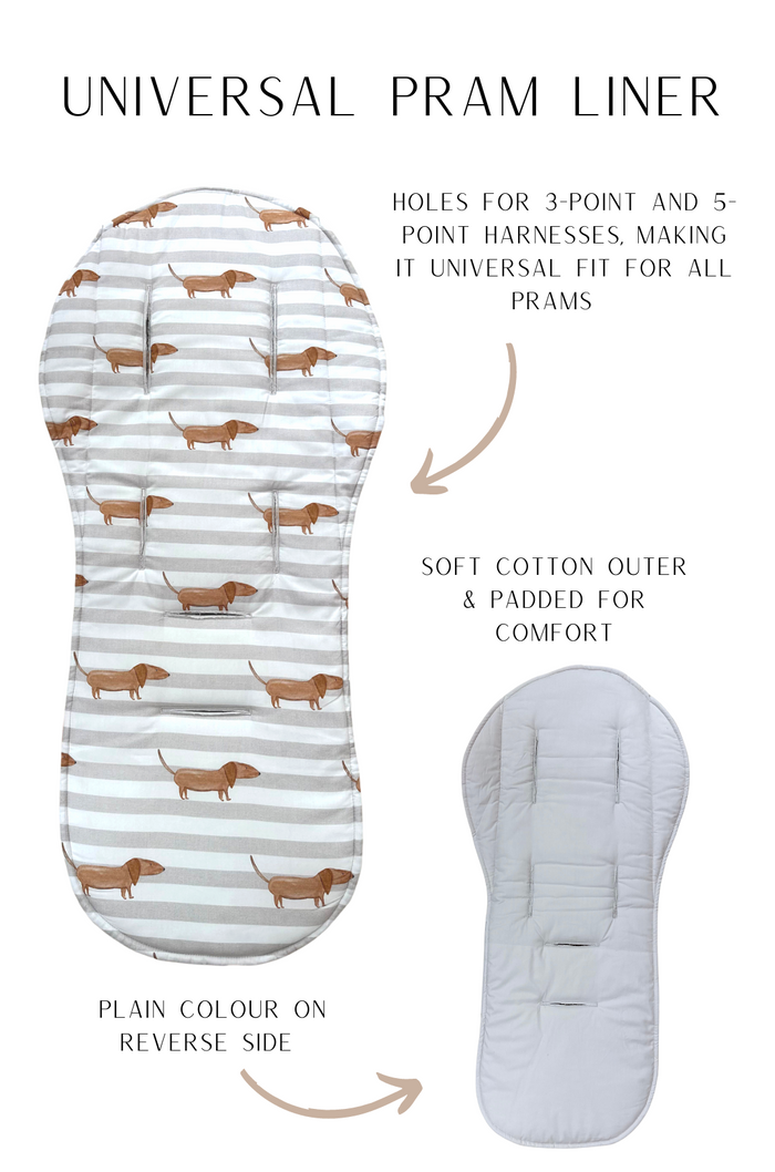 Bambella Designs Universal Pram Liner | Dachshund Days