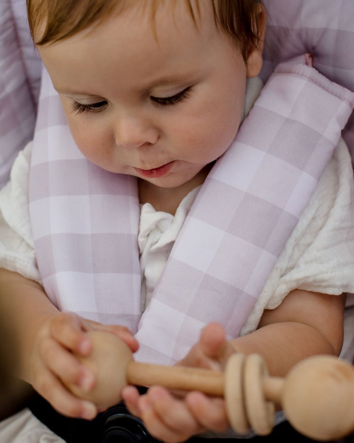 Bambella Harness Covers | Blush Gingham