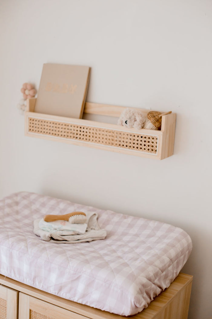 Bambella Waterproof Bassinet Sheet | Blush Gingham